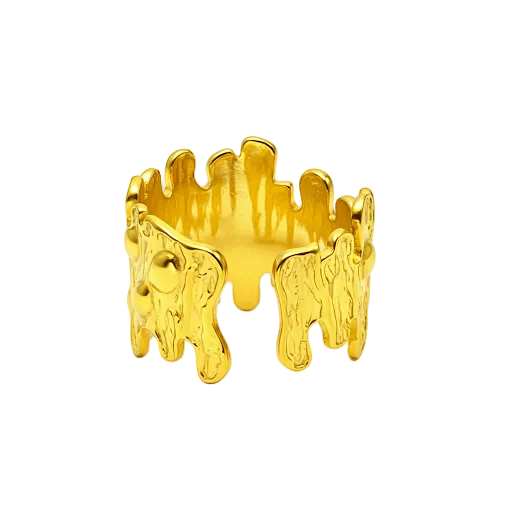 Circles Hammered Cuff Ring