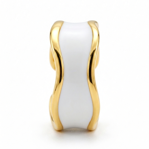 White Enamel Wave Ring