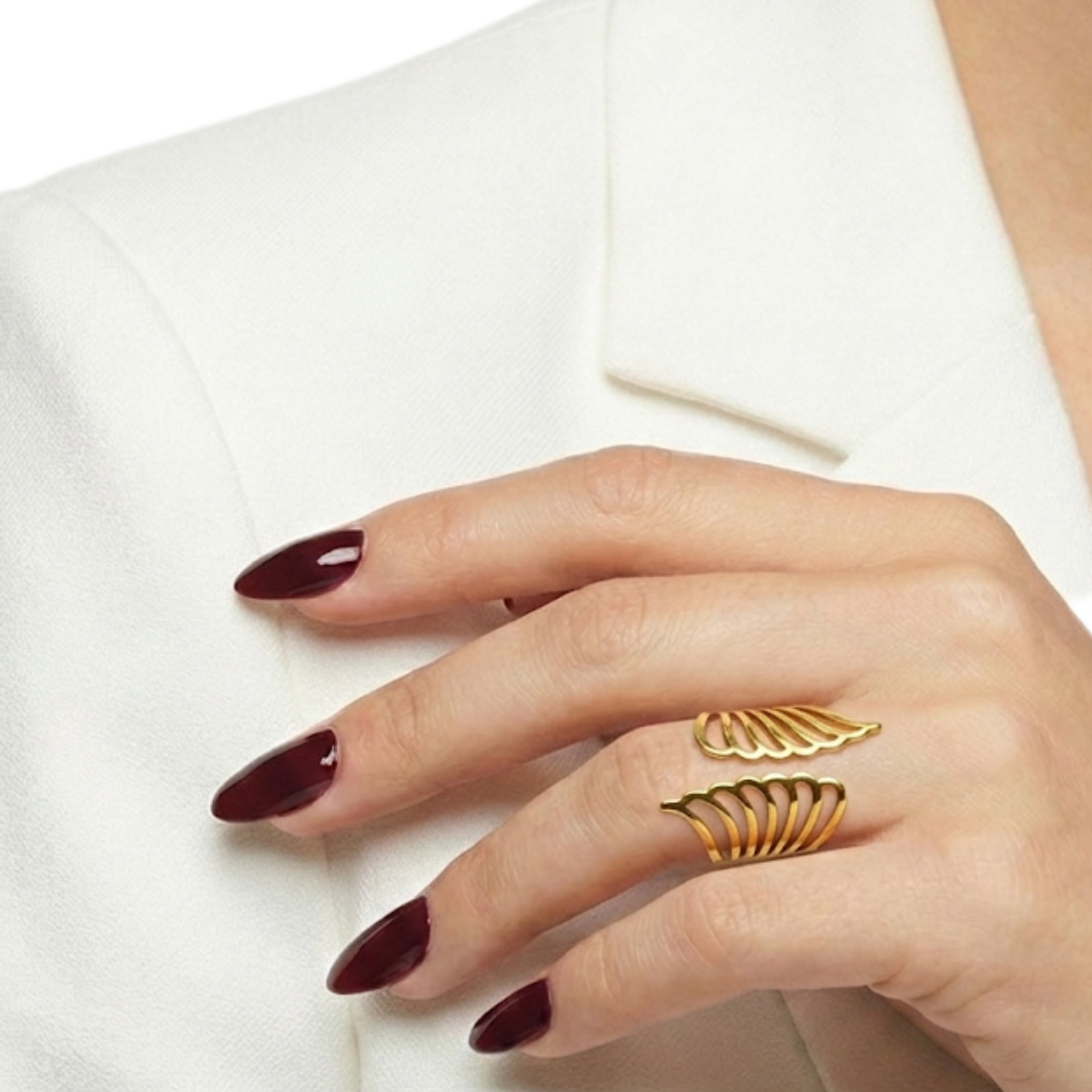 Gold Angel Wing Wrap Ring