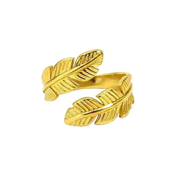 Gold Double Leaf Ring
