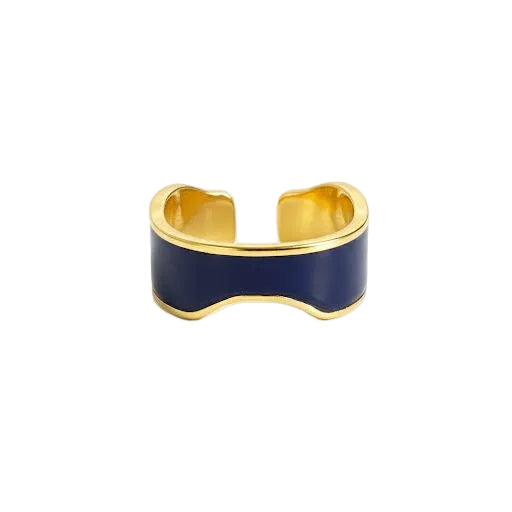 Navy Blue Enamel Cuff Band
