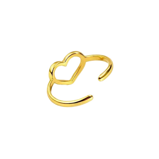 Gold Outline Heart Ring