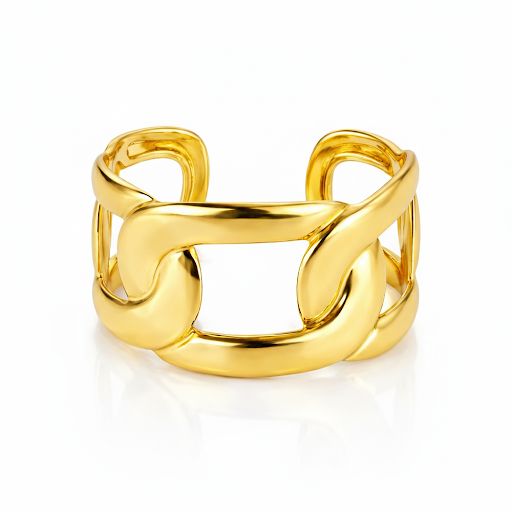 Chunky Gold Chain Link Bangel