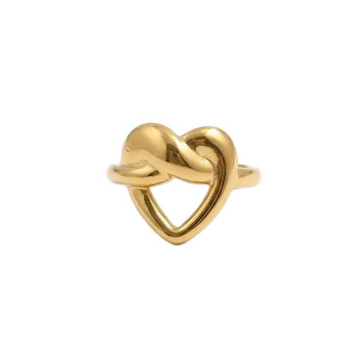 Gold Abstract Heart Ring