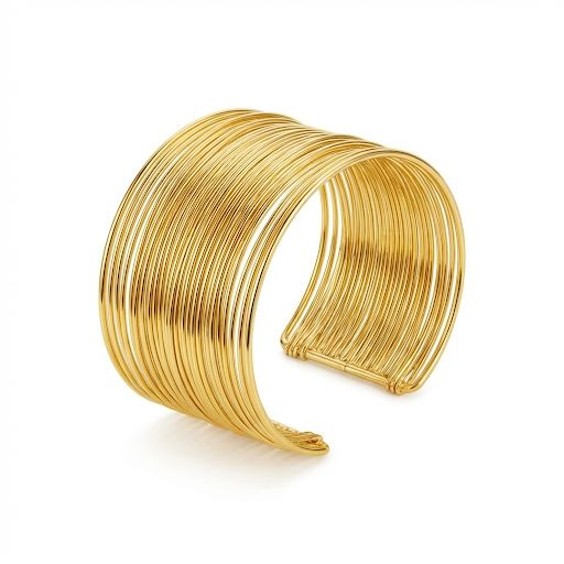 Chunky Gold Layered Wire Cuff Bangel