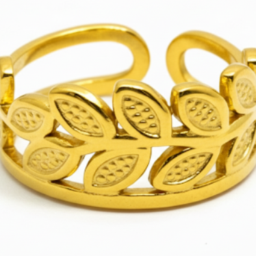 Gold Leaf Pattern Ring