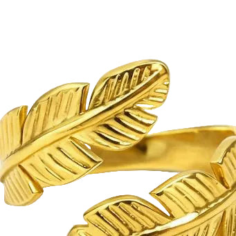 Gold Double Leaf Ring
