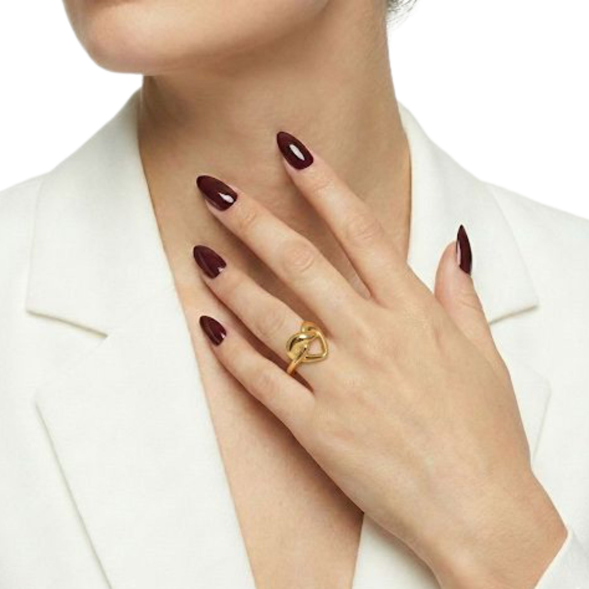 Gold Abstract Heart Ring