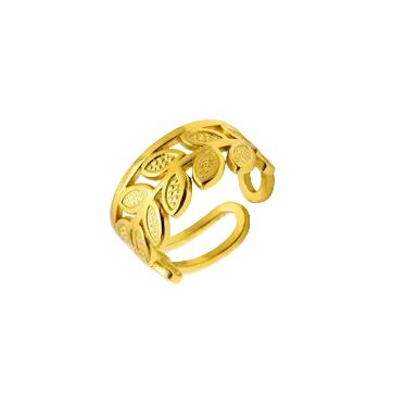 Gold Leaf Pattern Ring