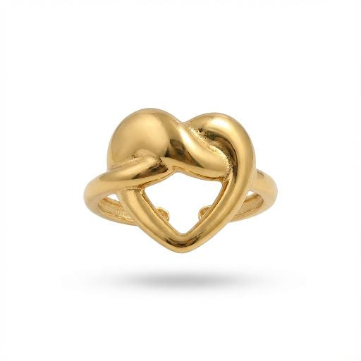 Gold Abstract Heart Ring