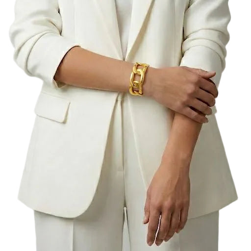 Chunky Gold Chain Link Bangel