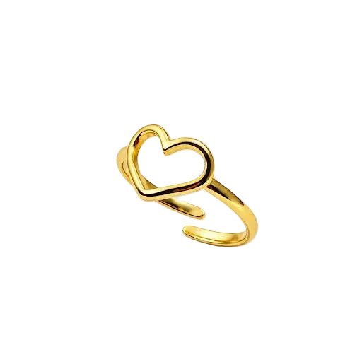 Gold Outline Heart Ring