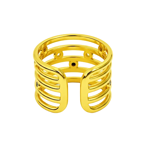 Black Rhinestones Gold Layered Wire Band