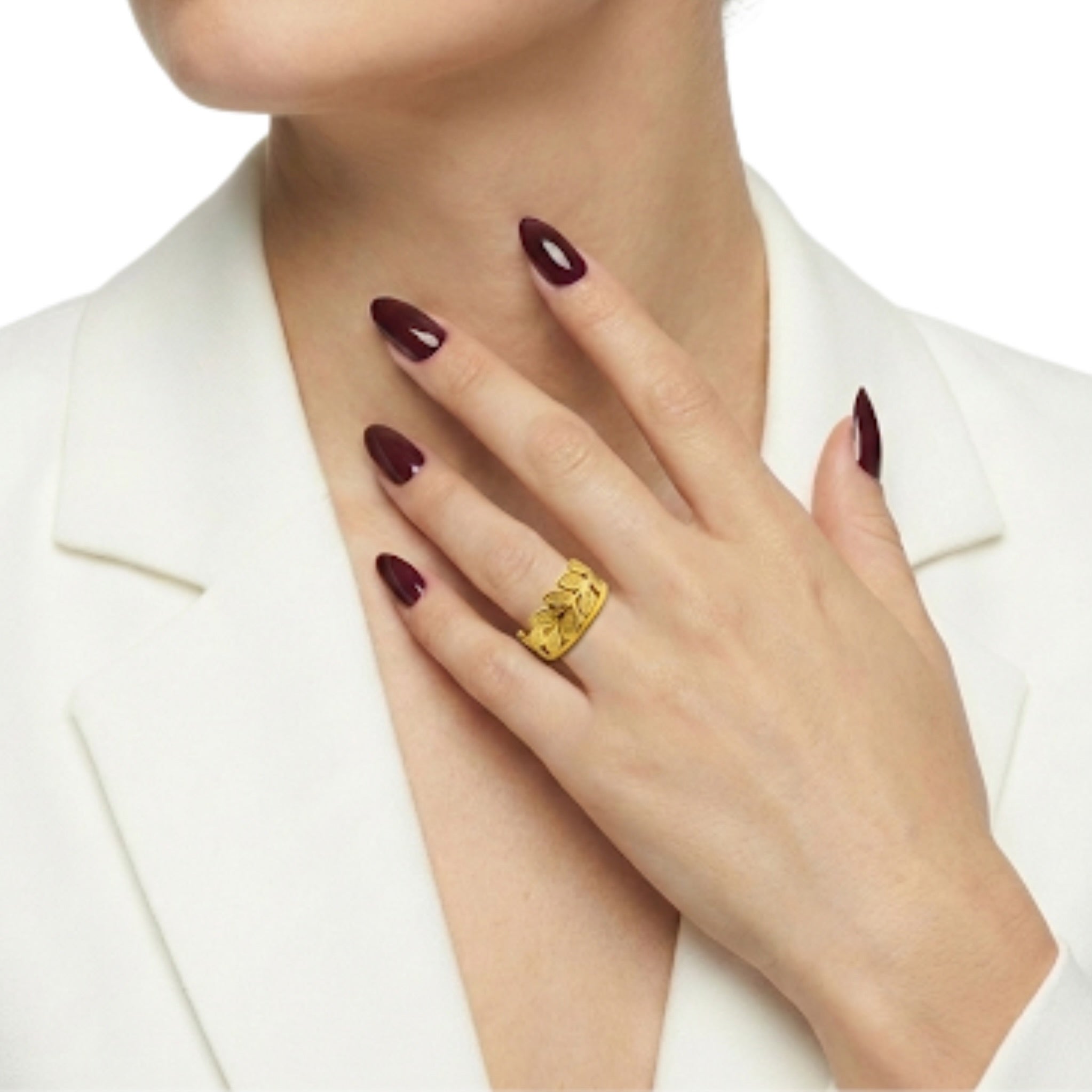 Gold Leaf Pattern Ring
