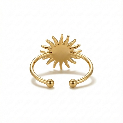 Celestial Gold Sun Face Ring