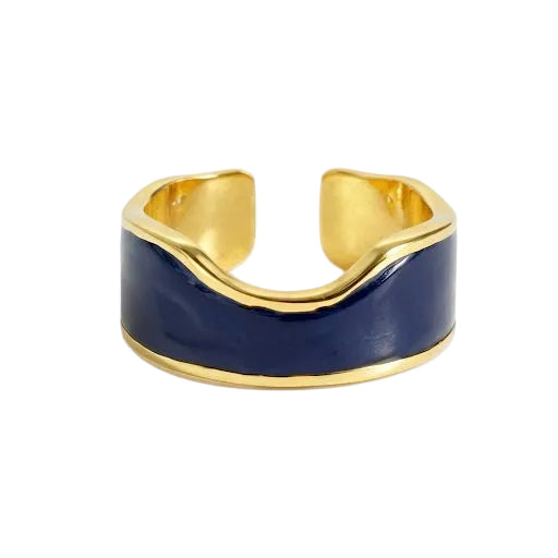 Navy Blue Enamel Cuff Band