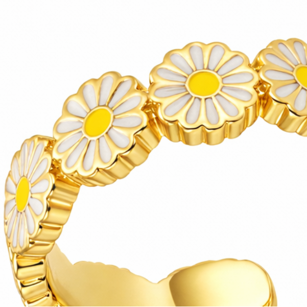 Cute Blossoms Gold Ring