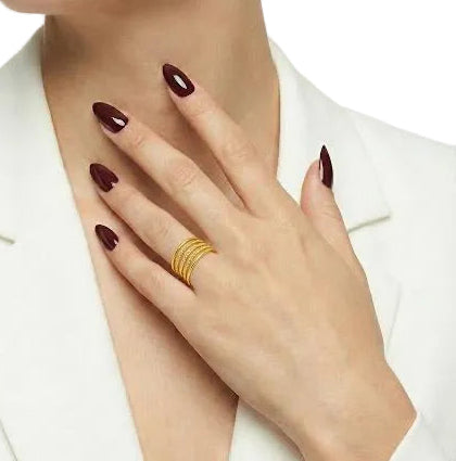 Modern Five-Tier Beaded Stacked Ring