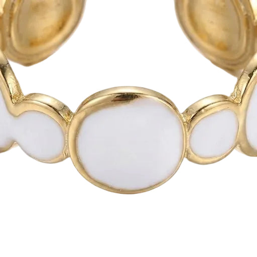 Multiple Circular White Enamel Ring