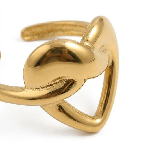 Gold Abstract Heart Ring