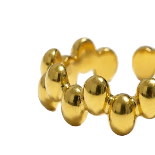 Gold Beaded Bubble Ring