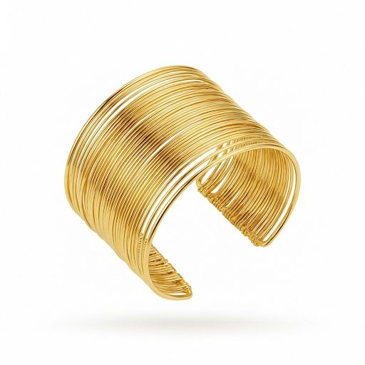 Chunky Gold Layered Wire Cuff Bangel