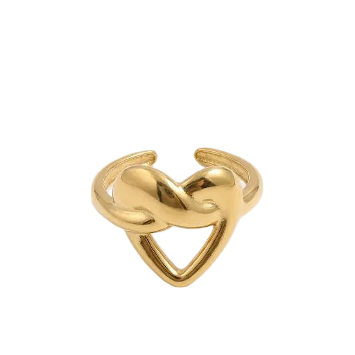 Gold Abstract Heart Ring