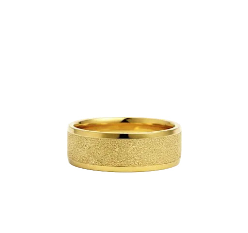 Minimalist Frosted Gold Ring Band