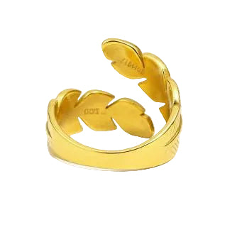Gold Double Leaf Ring