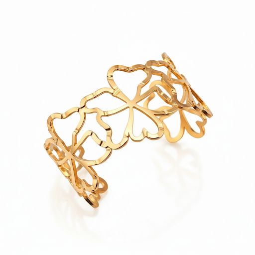 Gold Floral Lattice Bangle