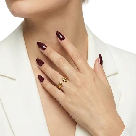 Gold Double Heart Ring