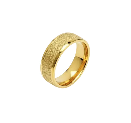 Minimalist Frosted Gold Ring Band