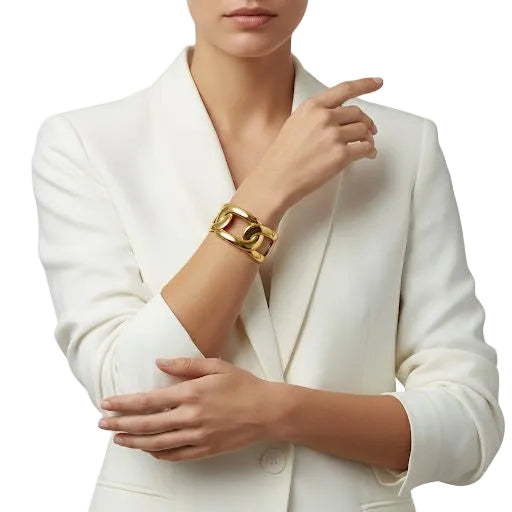 Chunky Gold Chain Link Bangel