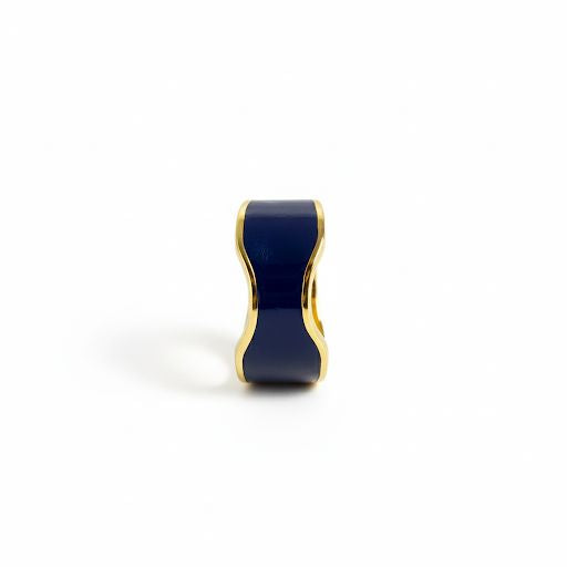 Navy Blue Enamel Cuff Band