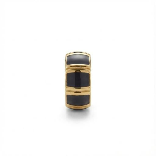 Gold & Black Enamel Statement Ring