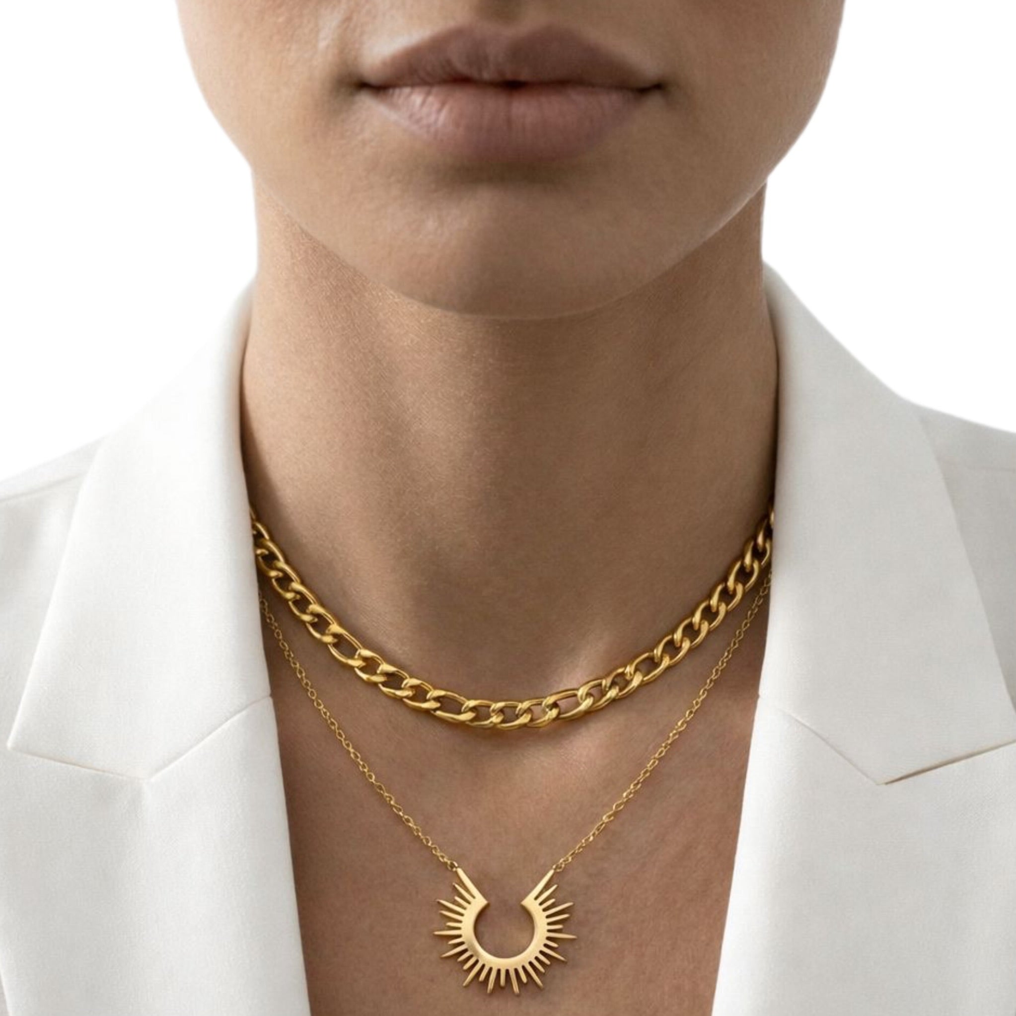 Double Layer Sunburst Necklace