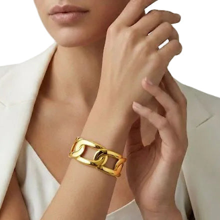 Chunky Gold Chain Link Bangel
