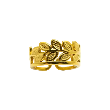 Gold Leaf Pattern Ring