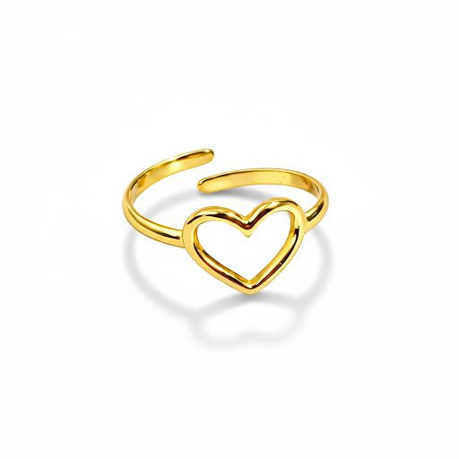Gold Outline Heart Ring