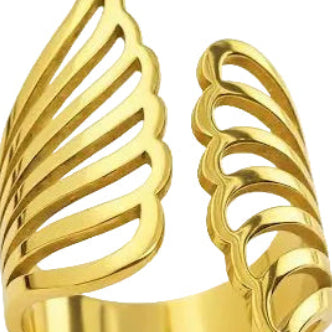 Gold Angel Wing Wrap Ring