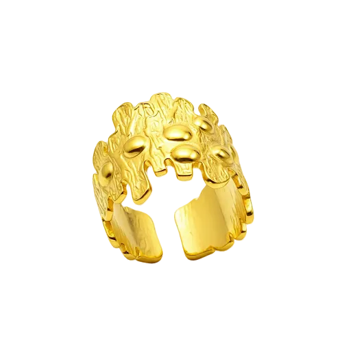 Circles Hammered Cuff Ring