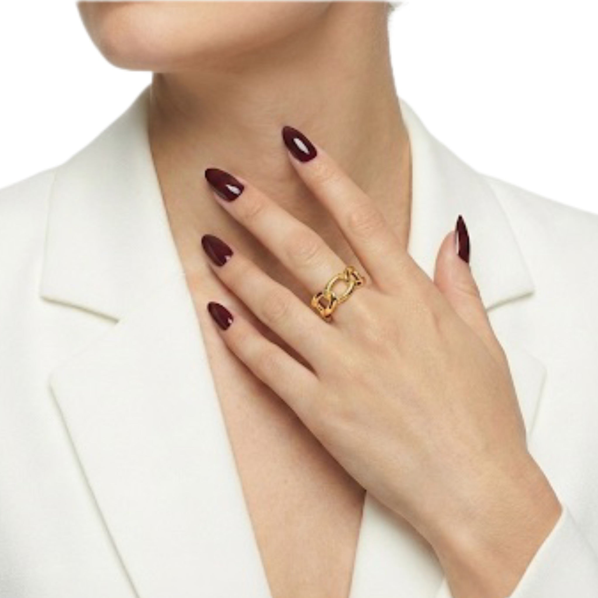 Cuban Chain Cuff Ring