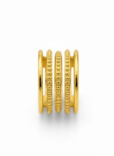 Modern Five-Tier Beaded Stacked Ring