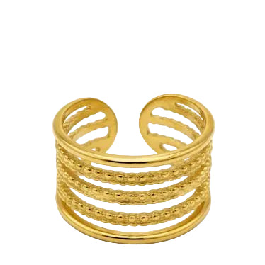 Modern Five-Tier Beaded Stacked Ring