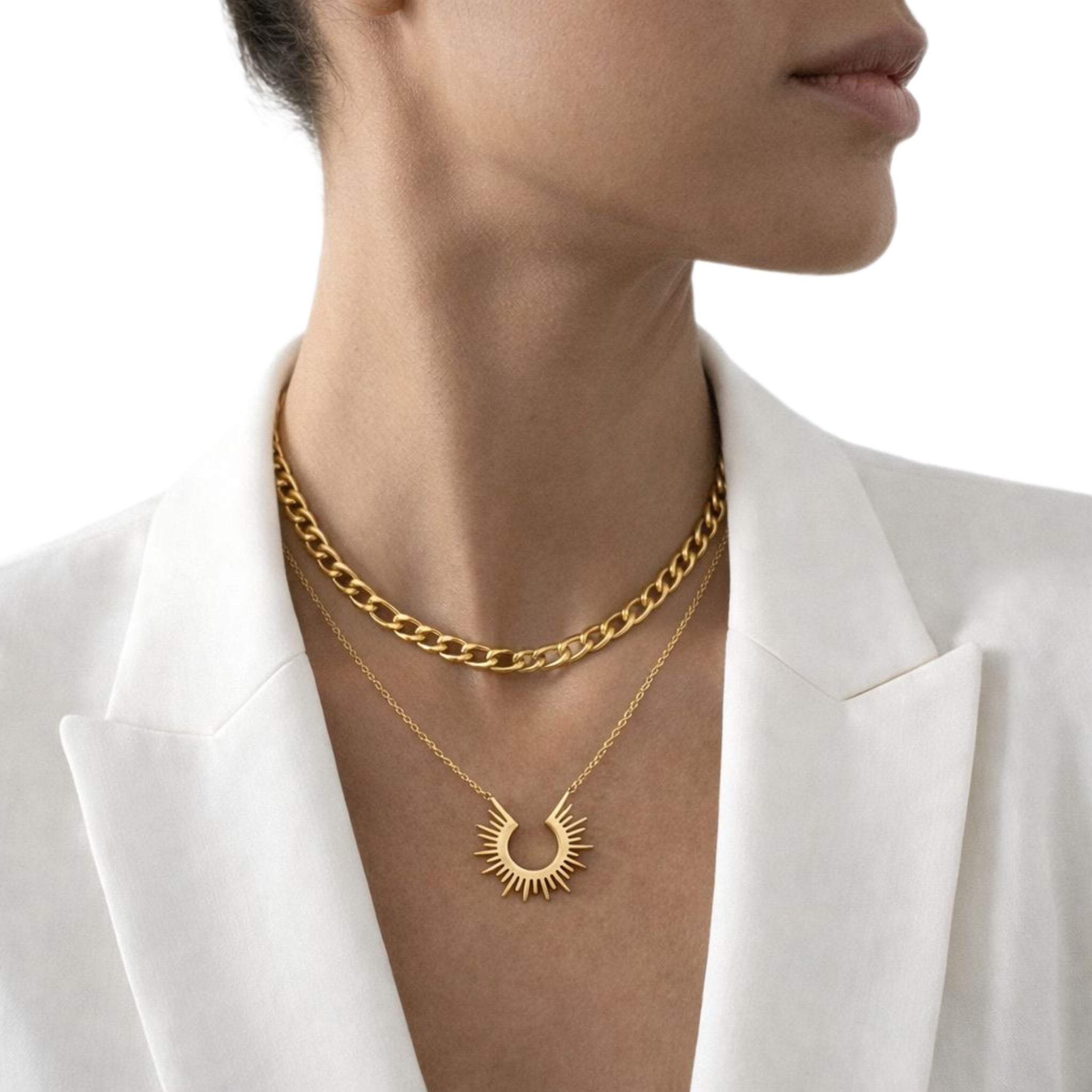 Double Layer Sunburst Necklace