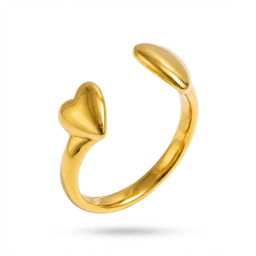 Gold Double Heart Ring