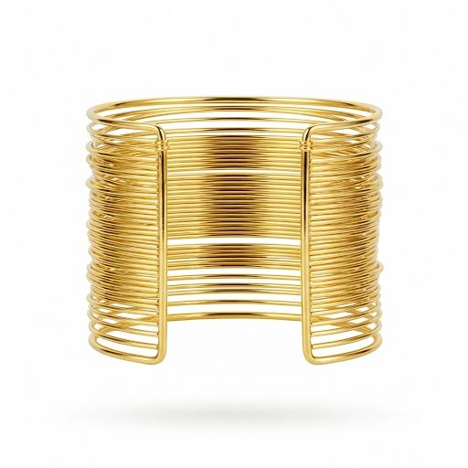Chunky Gold Layered Wire Cuff Bangel