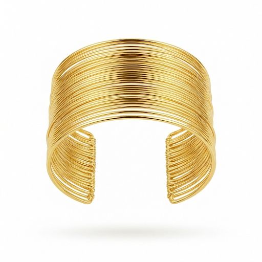 Chunky Gold Layered Wire Cuff Bangel