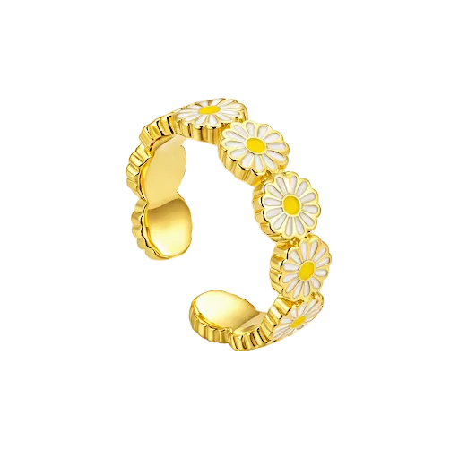 Cute Blossoms Gold Ring