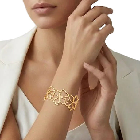 Gold Floral Lattice Bangle